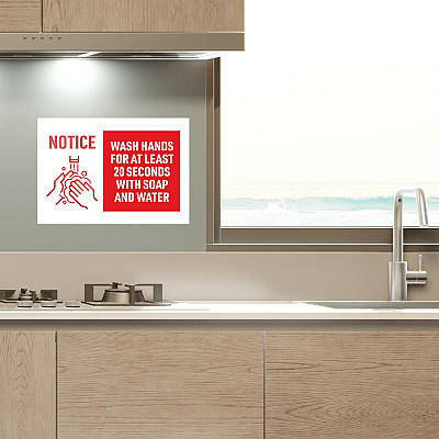 Avery Surface Safe NOTICE WASH HANDS Wall Decals (AVE83175)