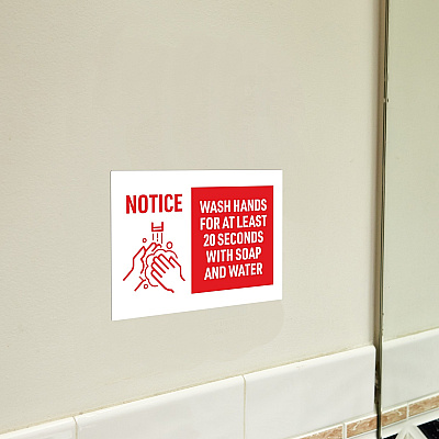 Avery Surface Safe NOTICE WASH HANDS Wall Decals (AVE83175)