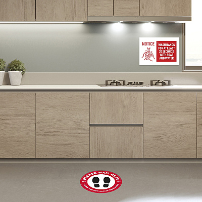 Avery Surface Safe NOTICE WASH HANDS Wall Decals (AVE83175)
