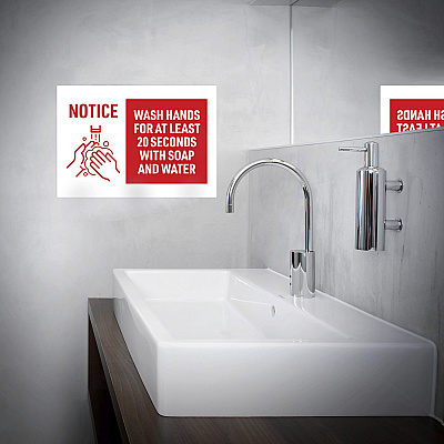 Avery Surface Safe NOTICE WASH HANDS Wall Decals (AVE83175)