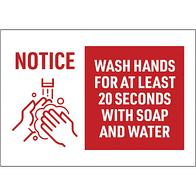 Avery Surface Safe NOTICE WASH HANDS Wall Decals (AVE83175)
