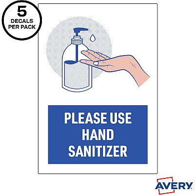 Avery Surface Safe USE HAND SANITIZER Wall Decals (AVE83179)