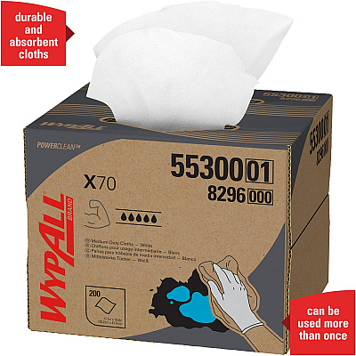 Wypall Power Clean X70 Medium Duty Cloths (KCC55300)