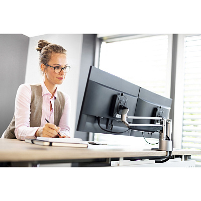 Novus CLU Duo 990+4019+000 Mounting Arm for Monitor - Silver (9904019000)