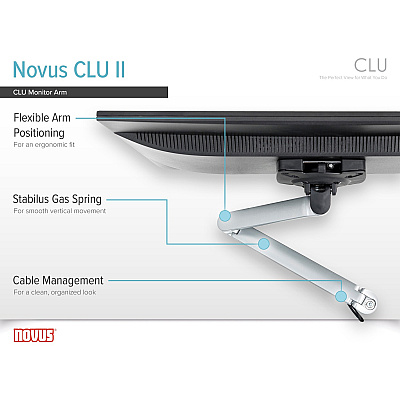 Novus CLU Duo 990+2019+000 Mounting Arm for Monitor - Silver (9902019000)