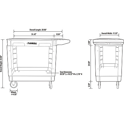 Lorell Storage Bin Utility Cart (LLR03611)