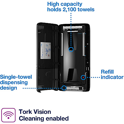 Tork PeakServe Continuous Paper Hand Towel Dispenser Black H5 (TRK552528)