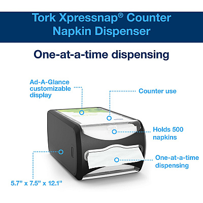 Tork Xpressnap Counter Napkin Dispenser Black N4 (TRK6432000)