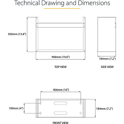 StarTech 4u Wall Mount Rack (19in) - 14in Deep (WALLMOUNT4)