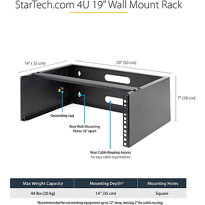 StarTech 4u Wall Mount Rack (19in) - 14in Deep (WALLMOUNT4)