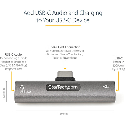 StarTech Usb C Audio Charge Adapter With 60w Pd (CDP2CAPDM)