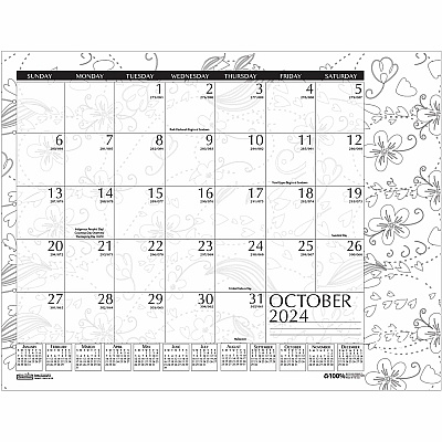 House of Doolittle Academic Doodle Monthly Desk Pad Calendar (1875)