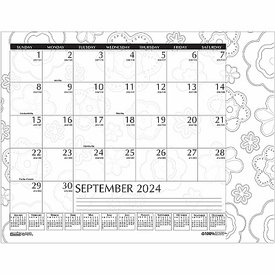 House of Doolittle Academic Doodle Monthly Desk Pad Calendar (1875)