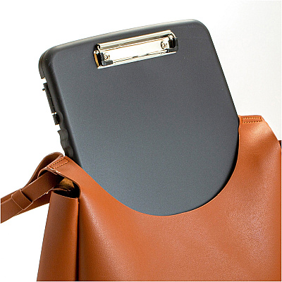 Officemate Slim Clipboard Storage Box w/Low Profile Clip, Charcoal (OIC83308)