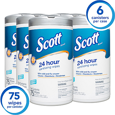 Scott 24 Hour Sanitizing Wipes (KCC53609)