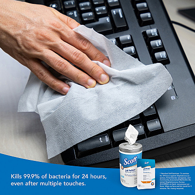 Scott 24 Hour Sanitizing Wipes (KCC53609)