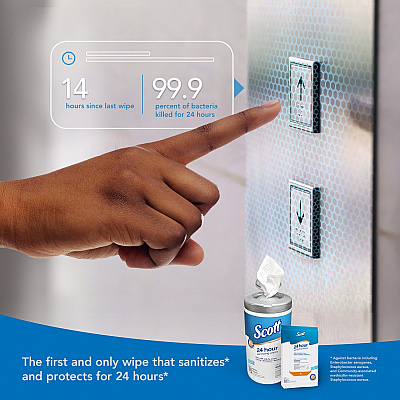 Scott 24 Hour Sanitizing Wipes (KCC53609)