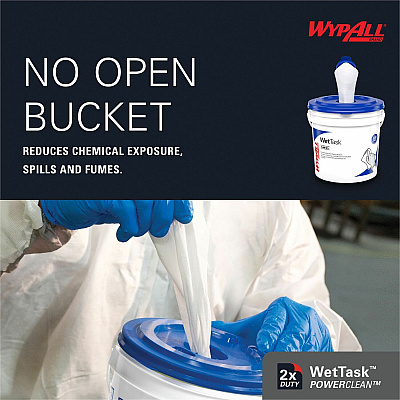 Wypall PowerClean WetTask Wipers for Disinfectants, Sanitizers & Solvents (KCC53850)
