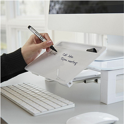 Quartet Monitor Riser with Glass Dry-Erase Board Desktop (QRTQ090GMRW01)