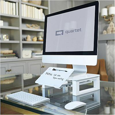 Quartet Monitor Riser with Glass Dry-Erase Board Desktop (QRTQ090GMRW01)