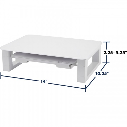 Quartet Monitor Riser with Glass Dry-Erase Board Desktop (Q090GMRW01)