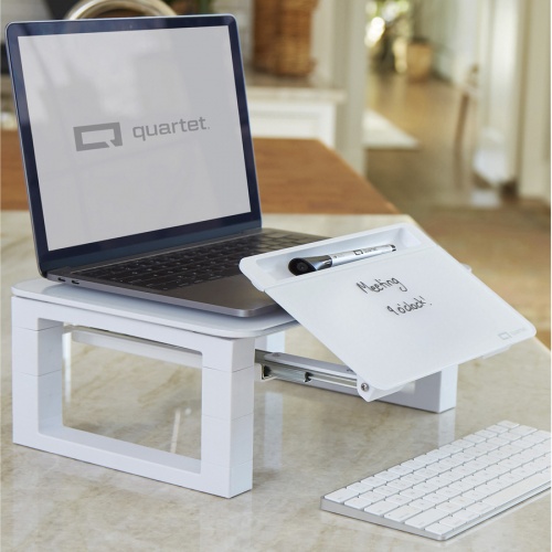 Quartet Monitor Riser with Glass Dry-Erase Board Desktop (Q090GMRW01)