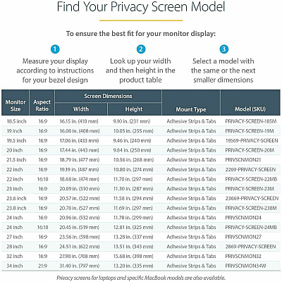 StarTech 32 Inch Monitor Privacy Screen Filter (PRIVSCNMON32)