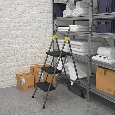 Cosco Steel 3-step Folding Step Stool (CSC11839GGO)