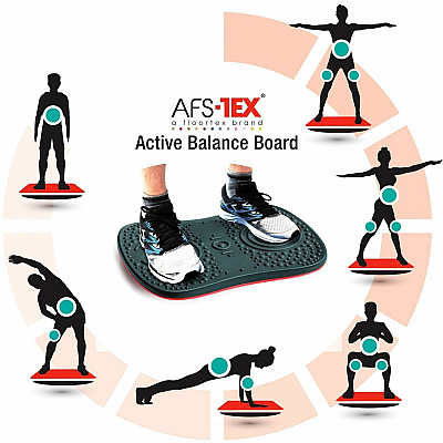 AFS-TEX Active Anti-Microbial Exercise Wobble Balance Board (FLRFCWB1420ABK)