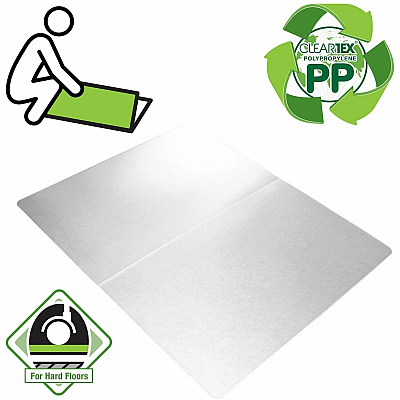 Floortex Cleartex Polypropylene Rectangular Anti-Slip Foldable Chair Mat for Hard Floors - 45" x 53" (FLRNCMFLLAC0003)