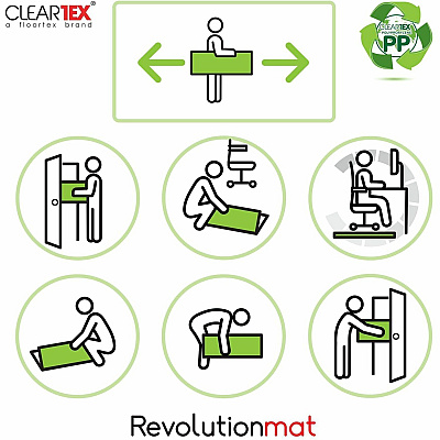 Floortex Cleartex Polypropylene Rectangular Anti-Slip Foldable Chair Mat for Hard Floors - 45" x 53" (FLRNCMFLLAC0003)