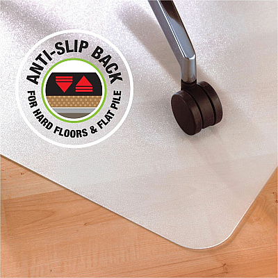 Floortex Cleartex Polypropylene Rectangular Anti-Slip Foldable Chair Mat for Hard Floors - 46" x 57" (FLRNCMFLLAC0004)
