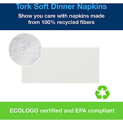 TORK White Soft Dinner Napkin - 1/8 Fold (TRKNP528PA)