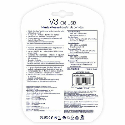 Verbatim 128GB Store 'n' Go V3 USB 3.2 Gen 1 Flash Drive - 2pk - Blue, Gray (70898)