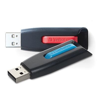 Verbatim 64GB Store 'n' Go V3 USB 3.2 Gen 1 Flash Drive - 2pk - Red, Blue (VER70899)