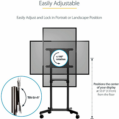 StarTech Mobile Tv Cart/stand 37-70in Vesa Mount (MBLTVSTNDEC)