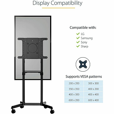 StarTech Mobile Tv Cart/stand 37-70in Vesa Mount (MBLTVSTNDEC)