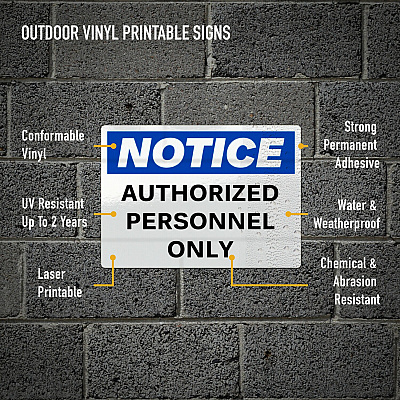 Avery Adhesive Printable Vinyl Signs (AVE61550)