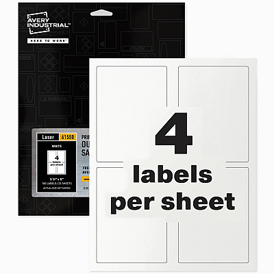 Avery Adhesive Printable Vinyl Signs (AVE61550)