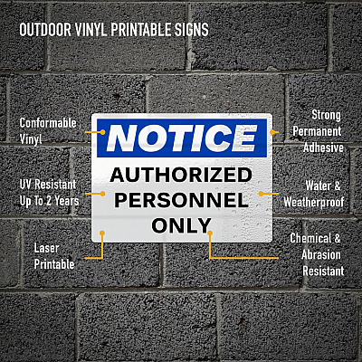 Avery Adhesive Printable Vinyl Signs (AVE61551)