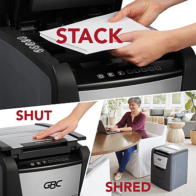 GBC AutoFeed+ Home Office Shredder, 100X, Super Cross-Cut, 100 Sheets (GBCWSM1757602)