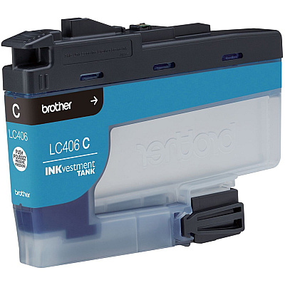 Brother INKvestment LC406C Original Standard Yield Inkjet Ink Cartridge - Single Pack - Cyan - 1 Each (BRTLC406CS)