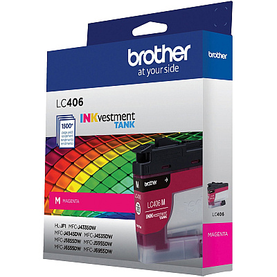 Brother INKvestment LC406M Original Standard Yield Inkjet Ink Cartridge - Single Pack - Magenta - 1 Each (BRTLC406MS)