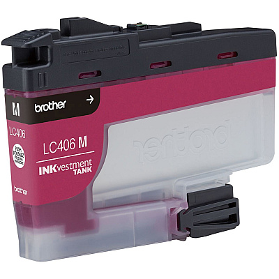 Brother INKvestment LC406M Original Standard Yield Inkjet Ink Cartridge - Single Pack - Magenta - 1 Each (BRTLC406MS)