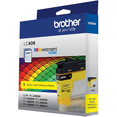 Brother INKvestment LC406Y Original Standard Yield Inkjet Ink Cartridge - Single Pack - Yellow - 1 Each (BRTLC406YS)