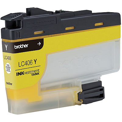 Brother INKvestment LC406Y Original Standard Yield Inkjet Ink Cartridge - Single Pack - Yellow - 1 Each (BRTLC406YS)