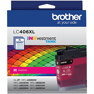 Brother INKvestment LC406XLM Original High Yield Inkjet Ink Cartridge - Single Pack - Magenta - 1 Each (BRTLC406XLMS)