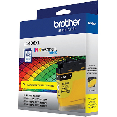 Brother INKvestment LC406XLY Original High Yield Inkjet Ink Cartridge - Single Pack - Yellow - 1 Each (BRTLC406XLYS)