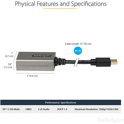 StarTech Mini Displayport To Hdmi Adapter 1080p (MDP2HDEC)
