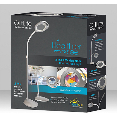 OttLite LED Magnifier Floor & Table Light (OTTCS43828W)